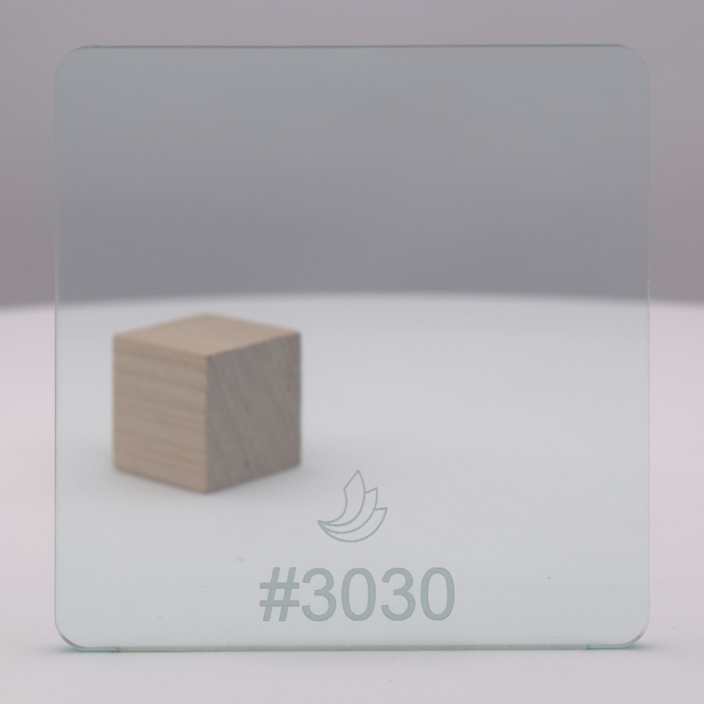 1/8" Clear Glass effect #3030 Acrylic Sheet (Green Edge)