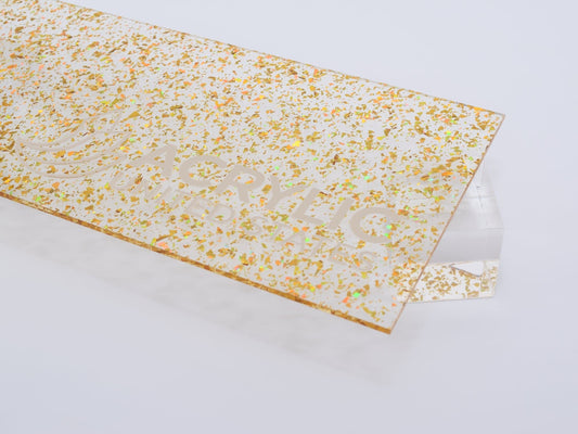 1/8" Holographic Gold Flakes #S203 Acrylic Sheet