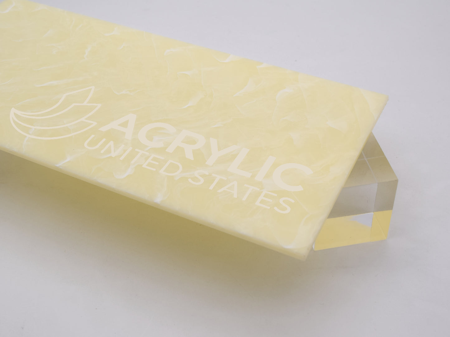1/8" Wavy Yellow Glossy Marble #S406 Acrylic Sheet
