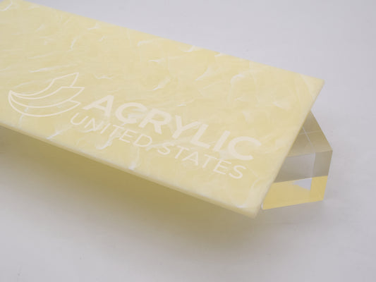 1/8" Wavy Yellow Glossy Marble #S406 Acrylic Sheet