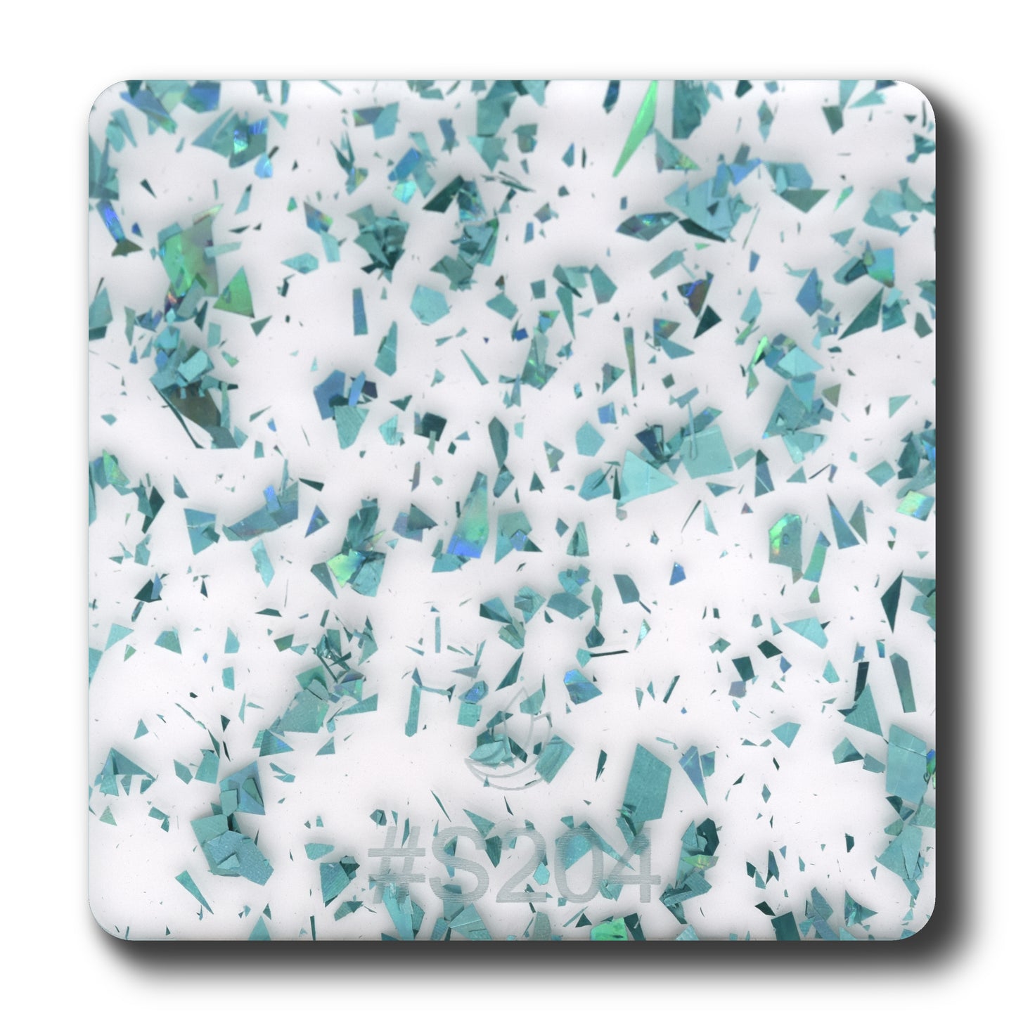 Hoja acrílica holográfica Aqua Flakes de 1/8"