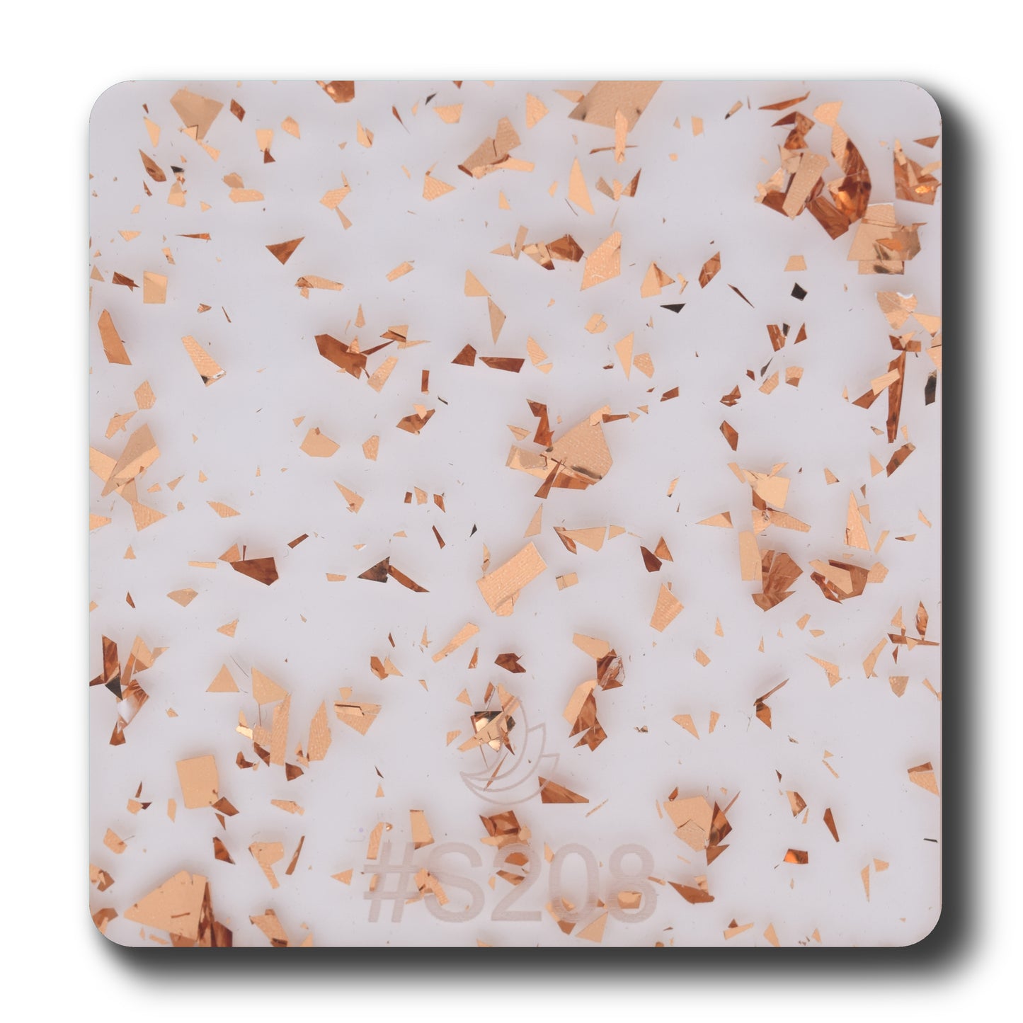 1/8" Holographic Rose Gold Flakes #S208 Acrylic Sheet