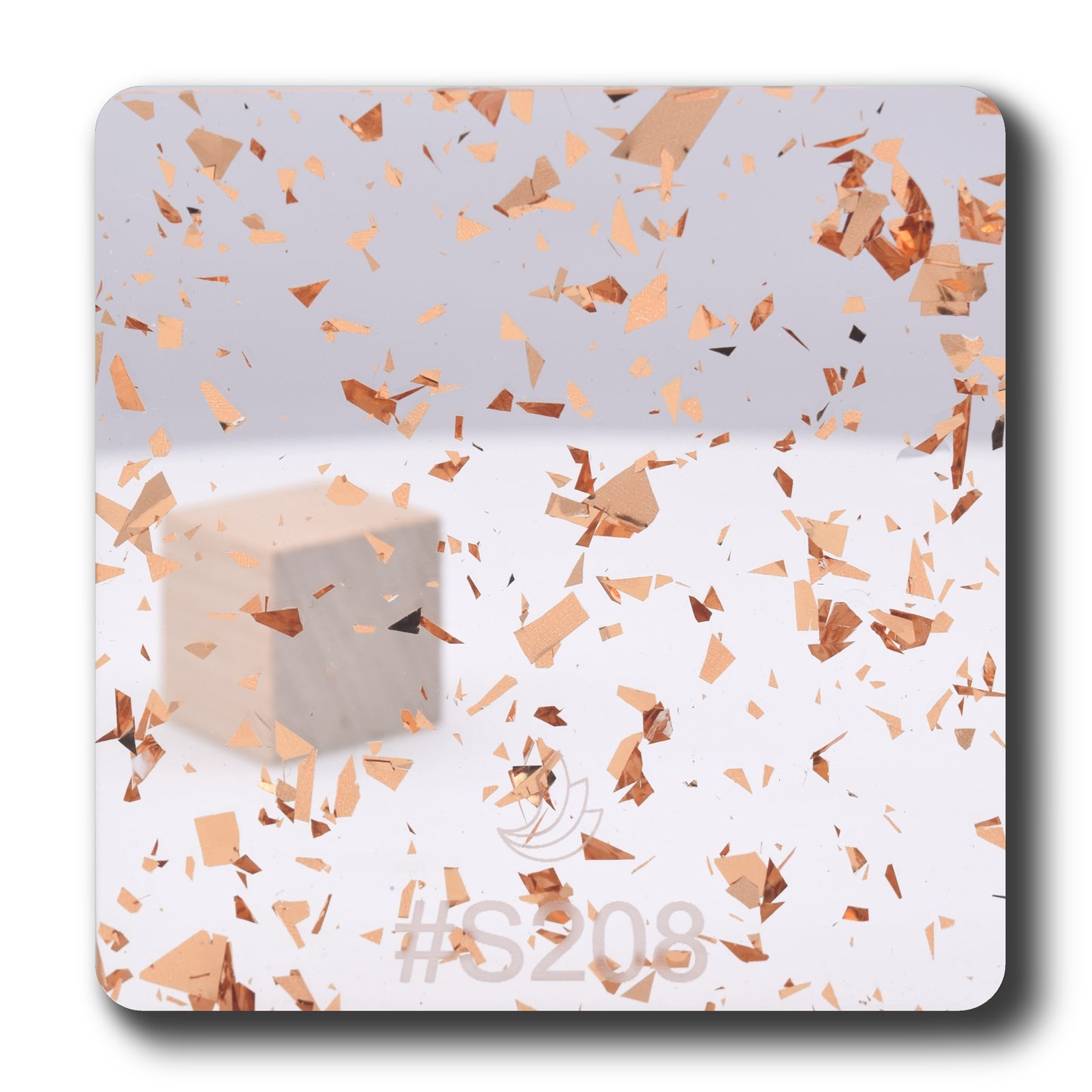 1/8" Holographic Rose Gold Flakes #S208 Acrylic Sheet