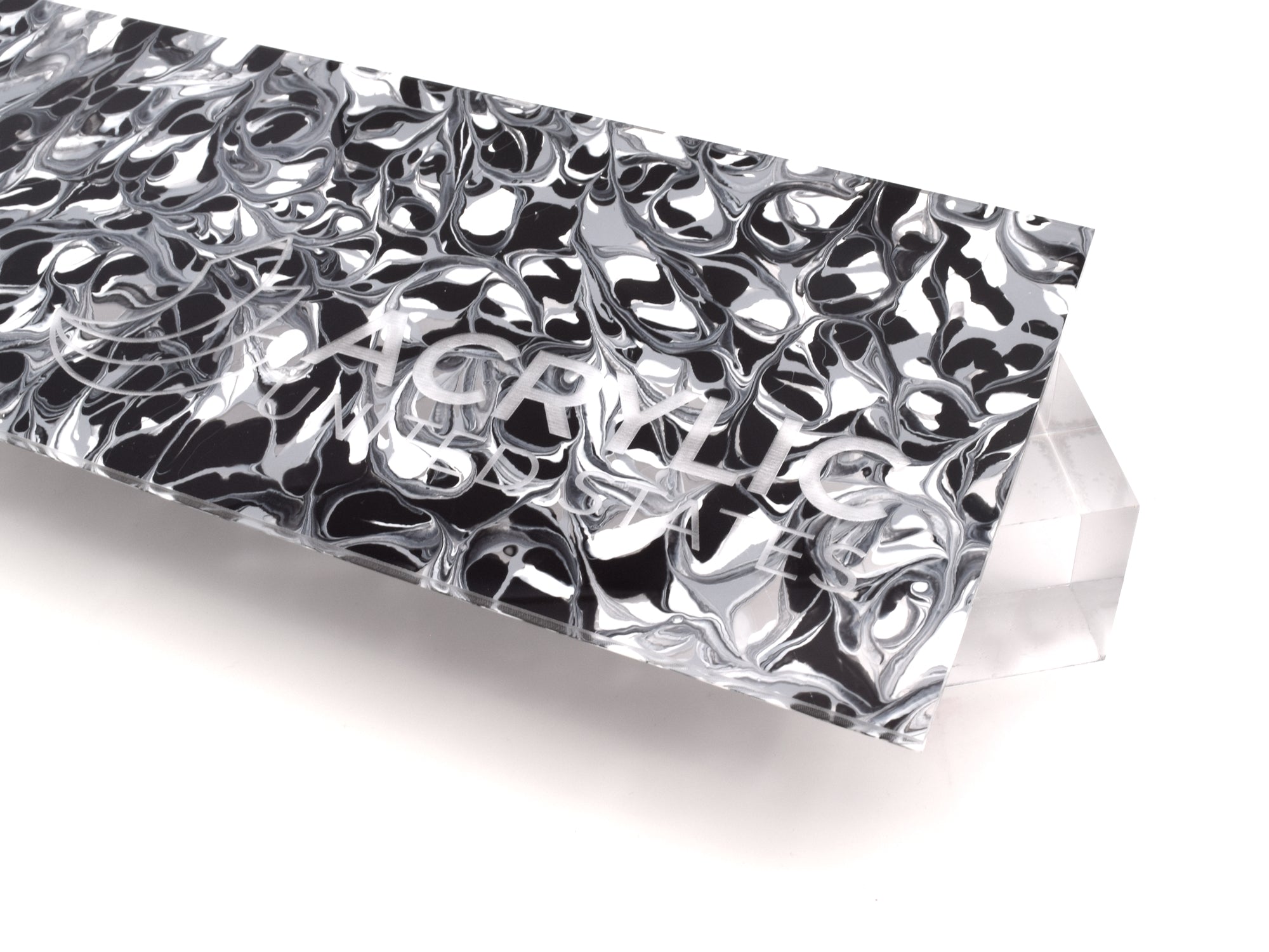1/8" Marble Swirl Black Acrylic Sheet