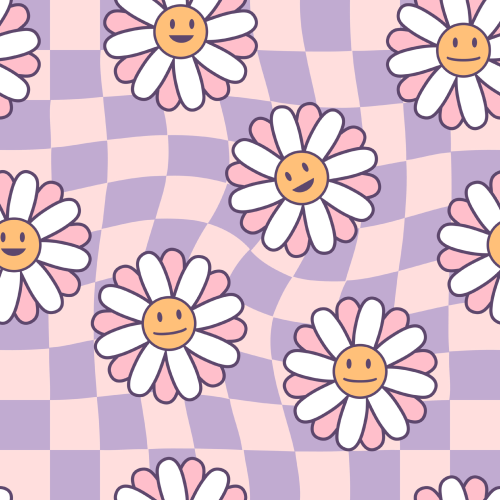 Groovy Flowers Pattern Printed