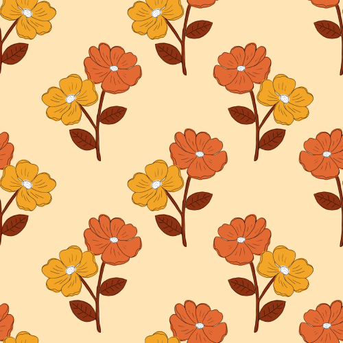 Groovy Flowers Pattern Printed