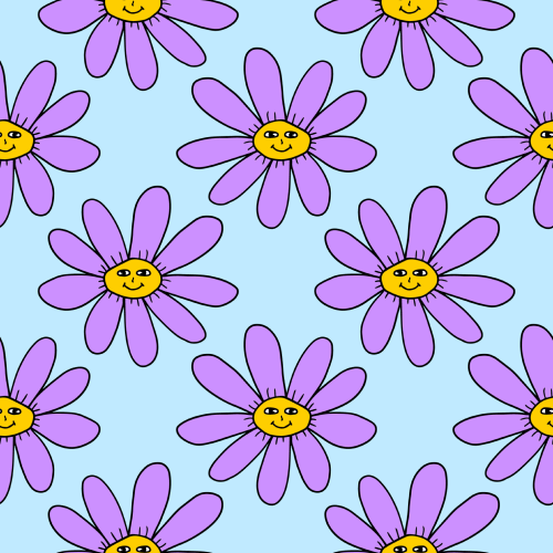 Groovy Flowers Pattern Printed