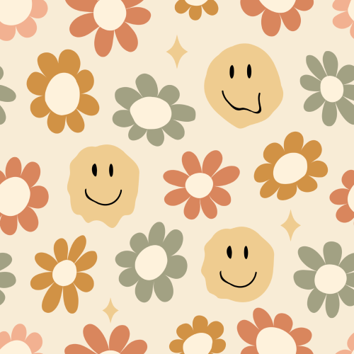Groovy Flowers Pattern Printed