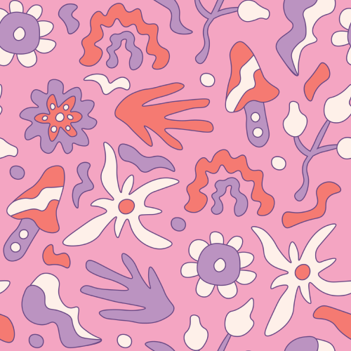 Groovy Flowers Pattern Printed