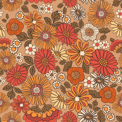 Groovy Flowers Pattern Printed