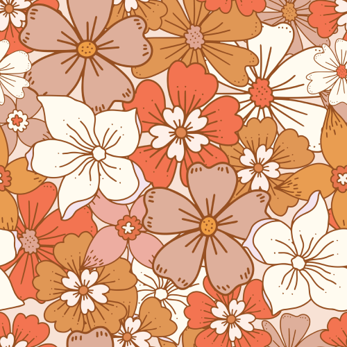 Groovy Flowers Pattern Printed