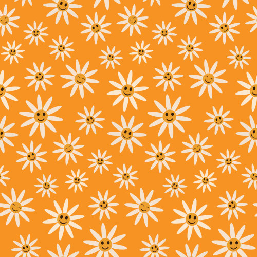 Groovy Flowers Pattern Printed