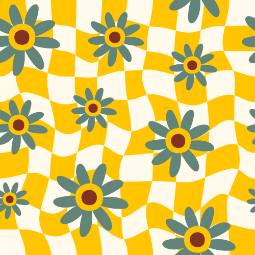 Groovy Flowers Pattern Printed