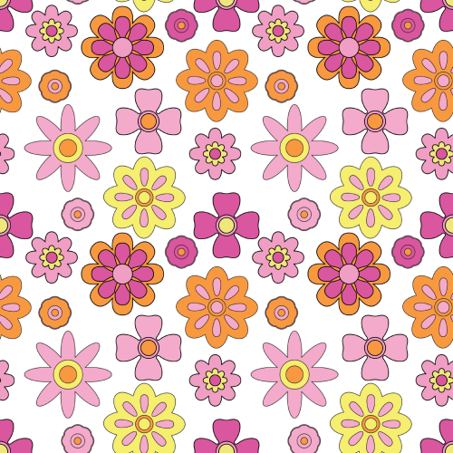 Groovy Flowers Pattern Printed