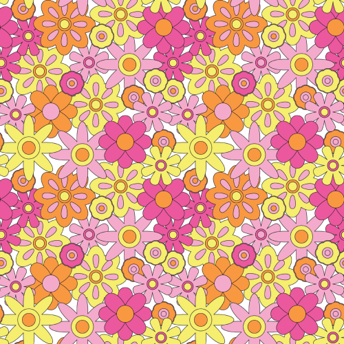 Groovy Flowers Pattern Printed