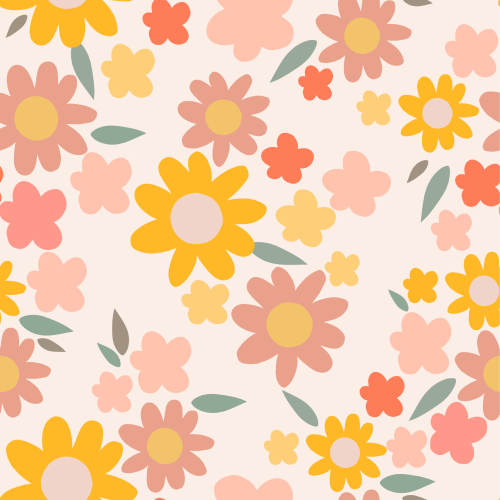 Groovy Flowers Pattern Printed