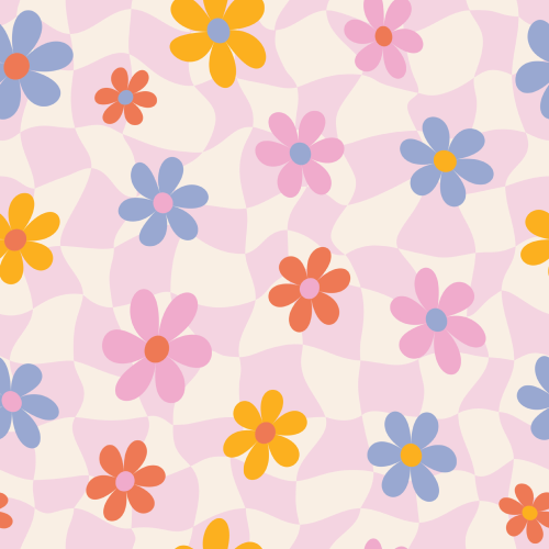 Groovy Flowers Pattern Printed