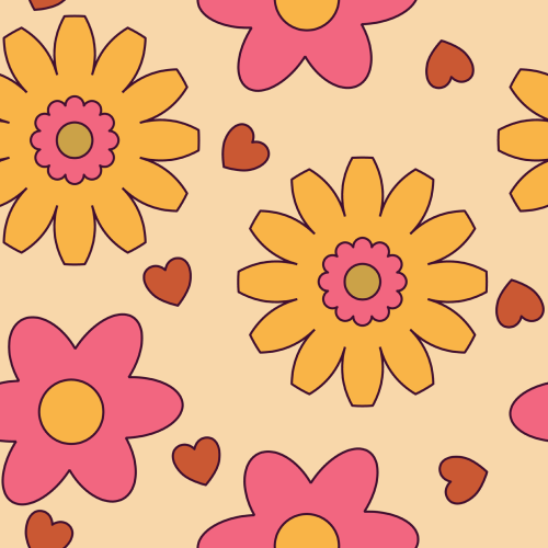 Groovy Flowers Pattern Printed