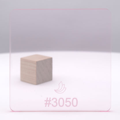 1/8" Clear Glass effect #3050 Acrylic Sheet (Pink Edge)