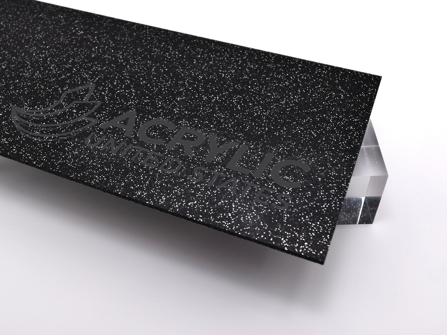 1/8" Black Glitter Two-Sided Acrylic Sheet