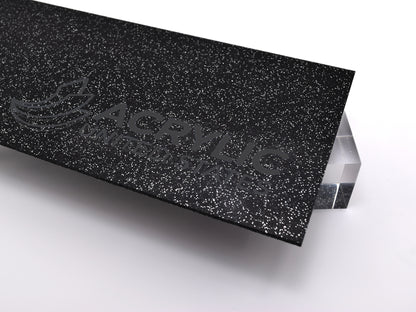 1/8" Black Glitter Two-Sided Acrylic Sheet