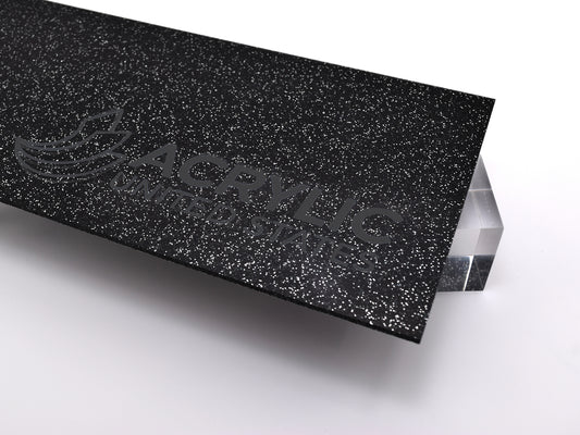 1/8" Black Glitter Two-Sided Acrylic Sheet