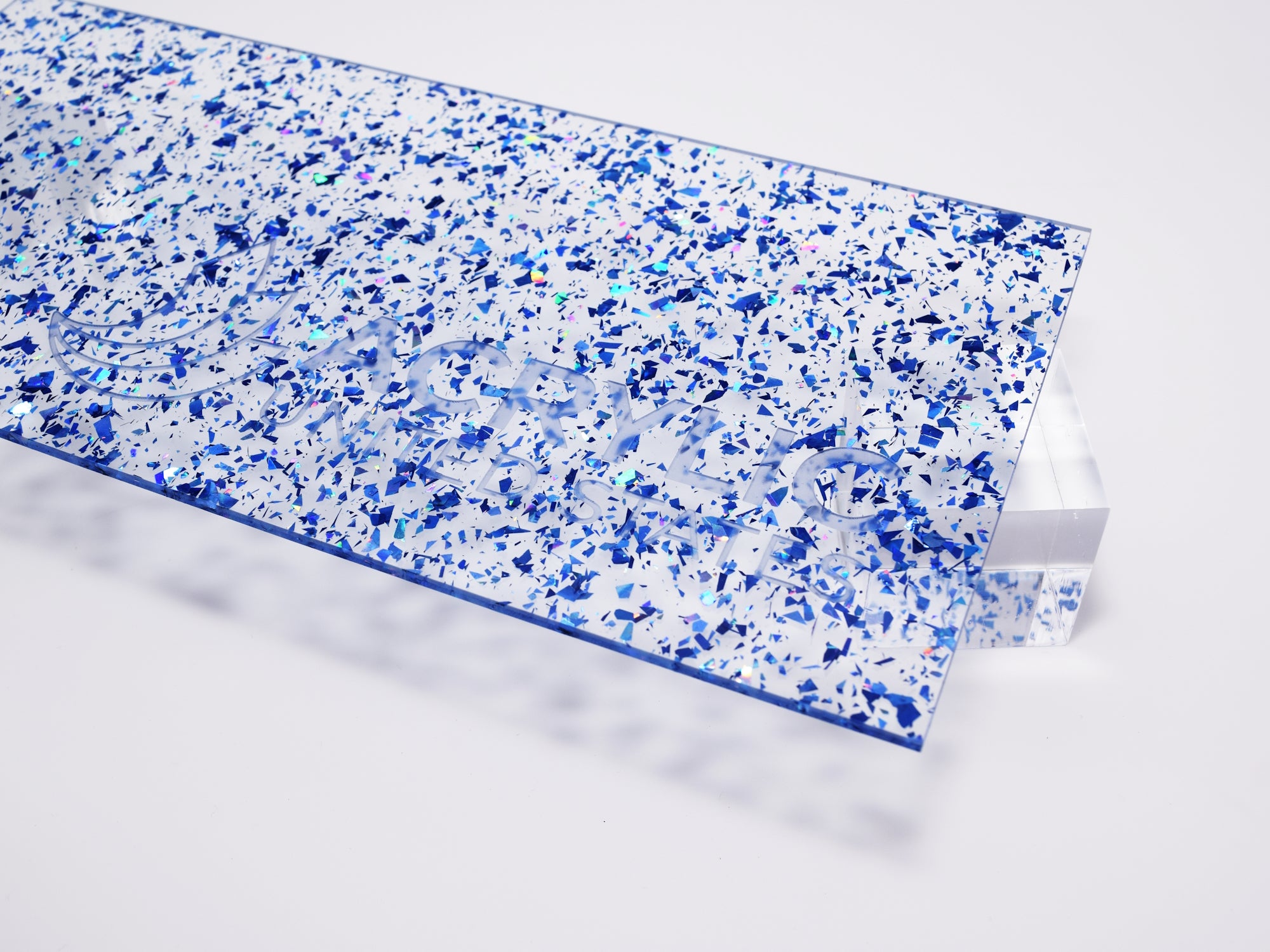1/8" Holographic Blue Flakes Acrylic Sheet