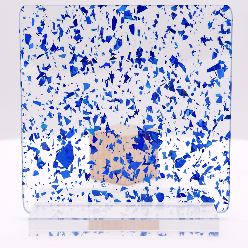 1/8" Holographic Blue Flakes Acrylic Sheet