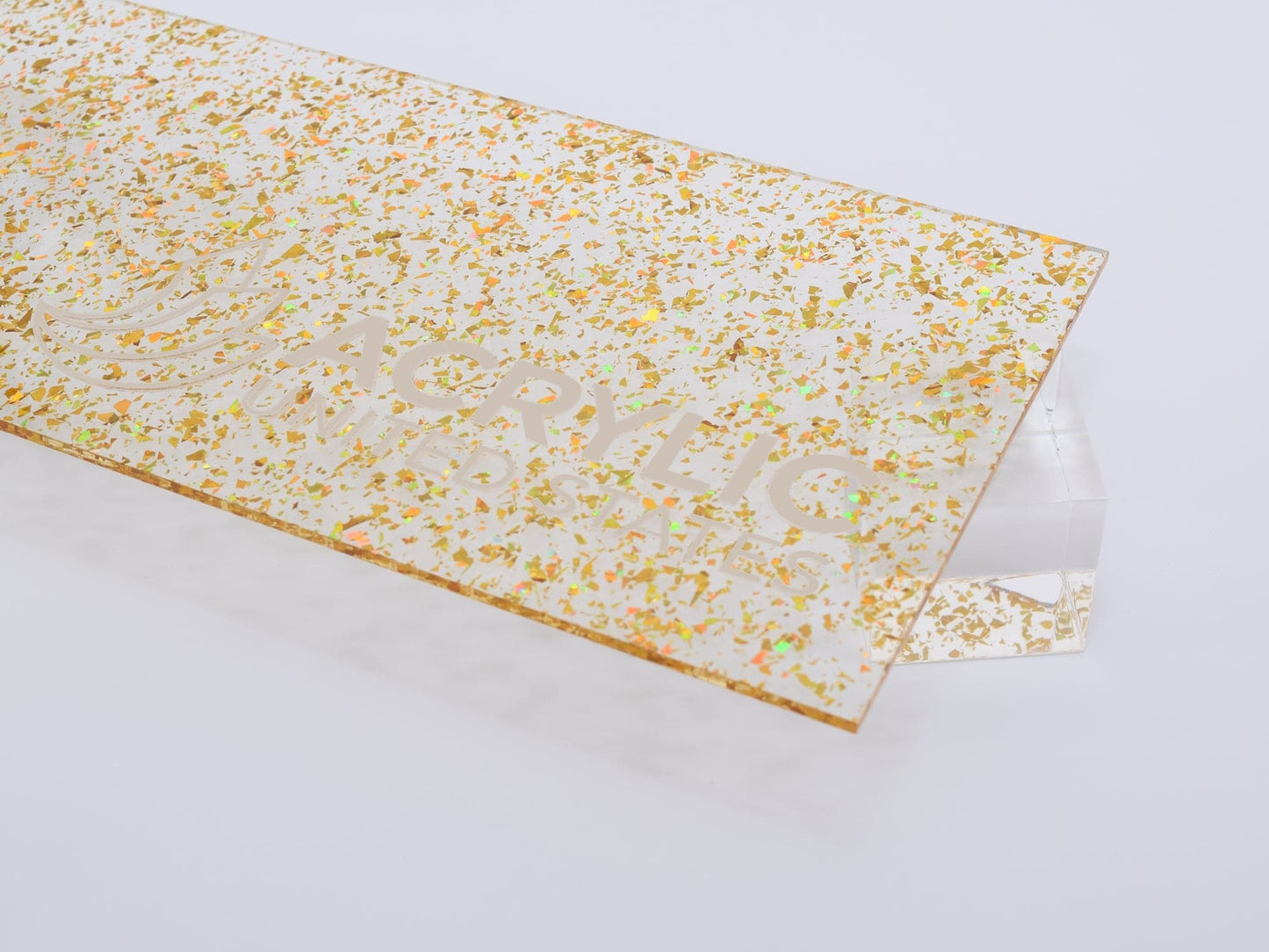 Hoja acrílica holográfica de escamas doradas de 1/8"