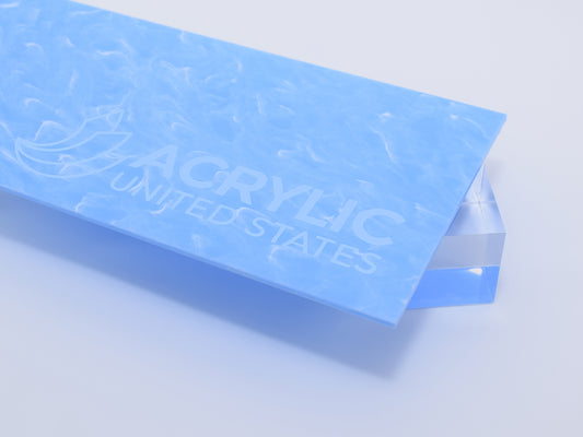1/8" Wavy Blue Glossy Marble Acrylic Sheet