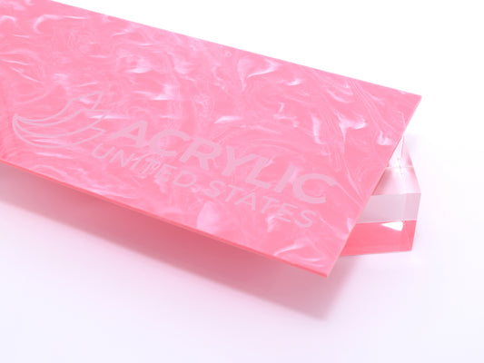 1/8" Wavy Pink Glossy Marble Acrylic Sheet