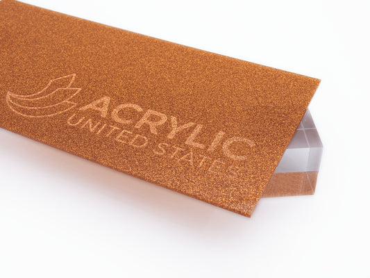 1/8" Orange Glitter Two-Sided Acrylic Sheet