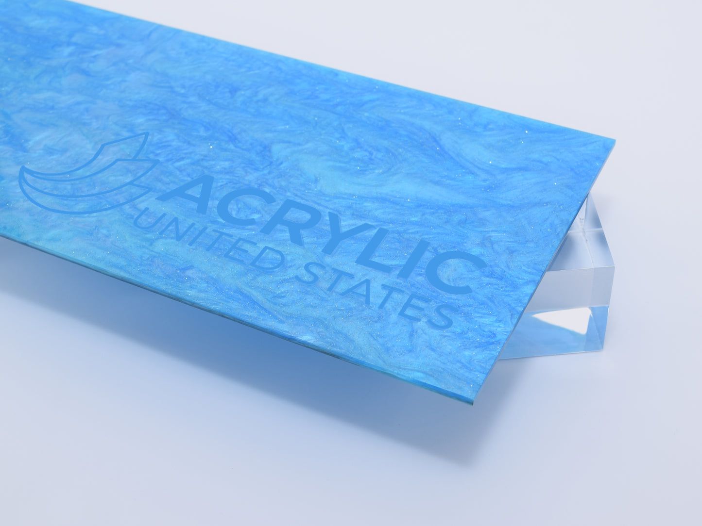 1/8" Pearl Glitter Blue Glossy Acrylic Sheet