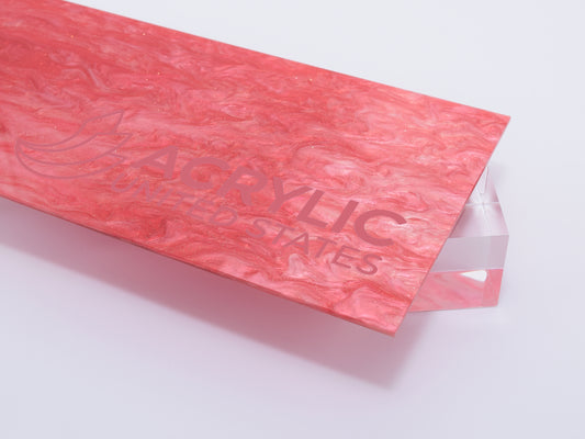 1/8" Pearl Glitter Red Glossy Acrylic Sheet