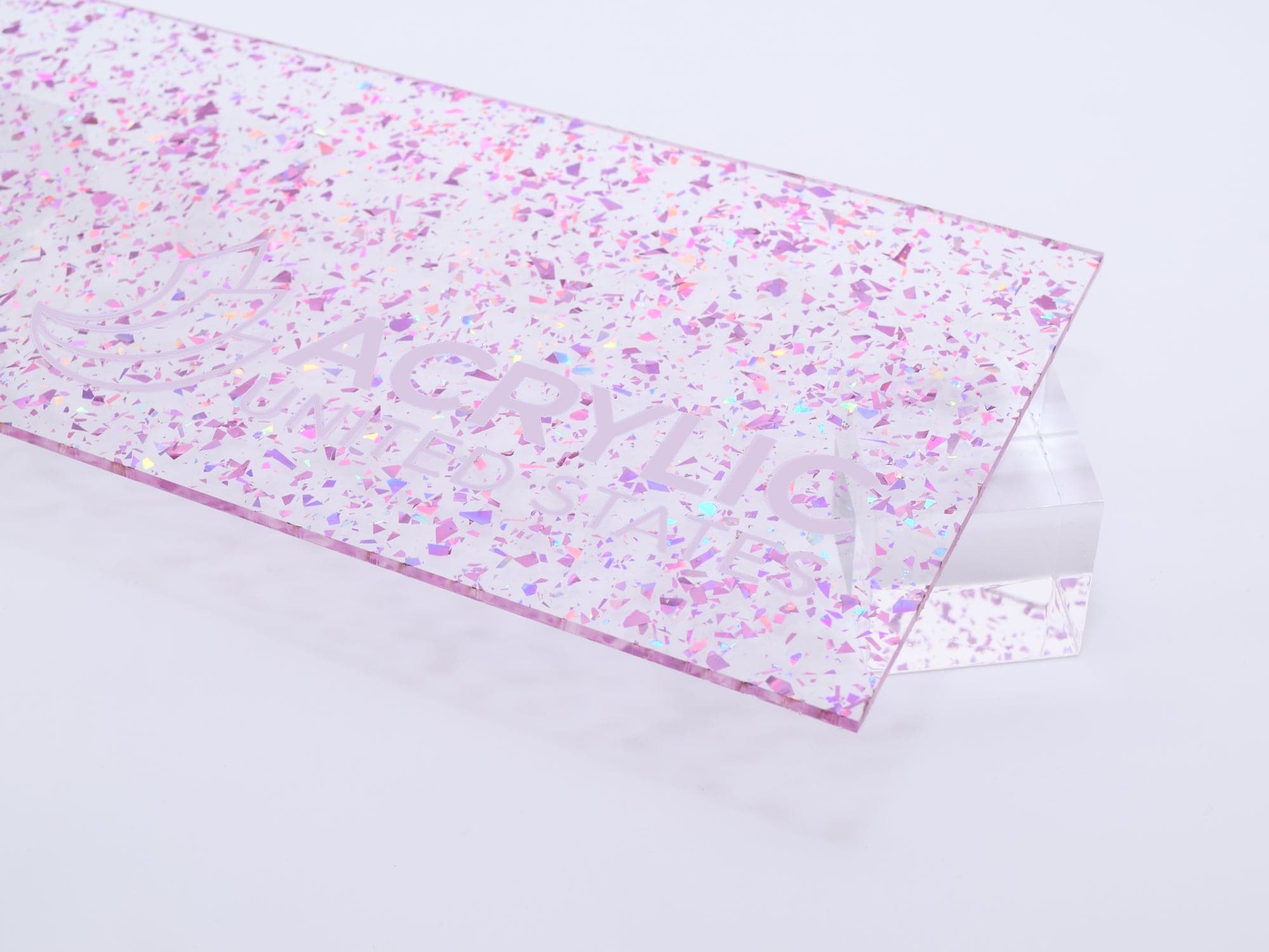 1/8" Holographic Pink Flakes Acrylic Sheet