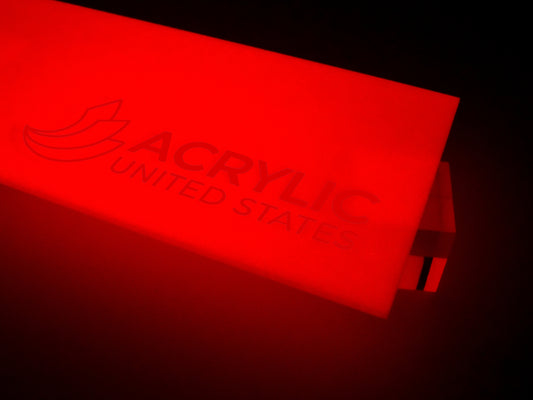 CLEARANCE 1/8" Red Glow in the Dark Translucent - Size: 12"x24"