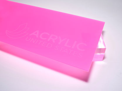 1/8" Pink Glow in the Dark Translucent Acrylic Sheet