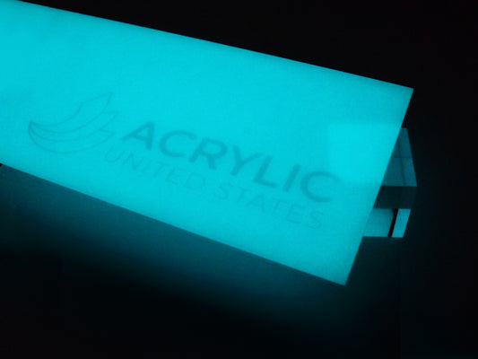 1/8" Blue Glow in the Dark Translucent Acrylic Sheet