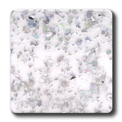 1/8" Holographic Silver Flakes Acrylic Sheet