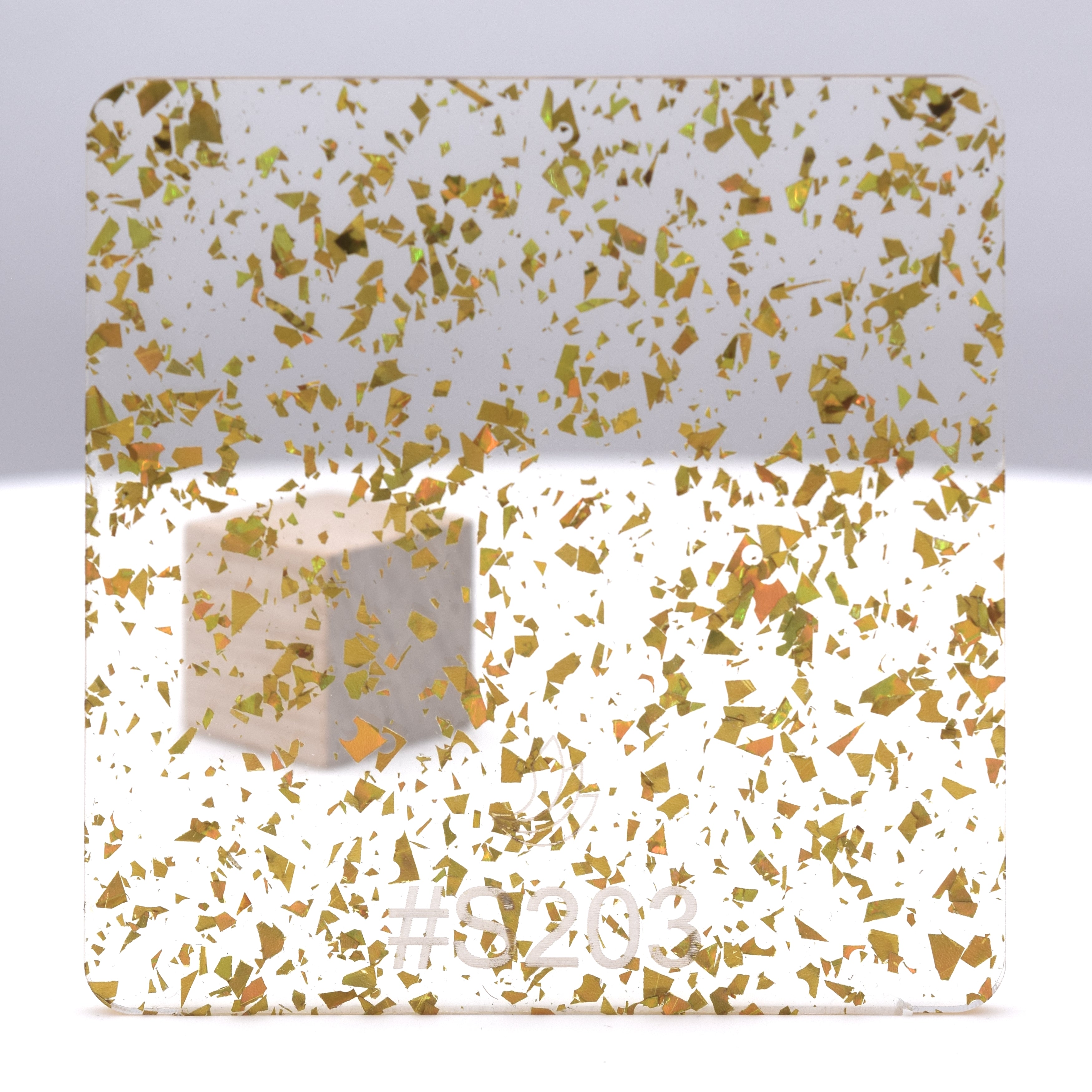 1/8" Holographic Gold Flakes Acrylic Sheet