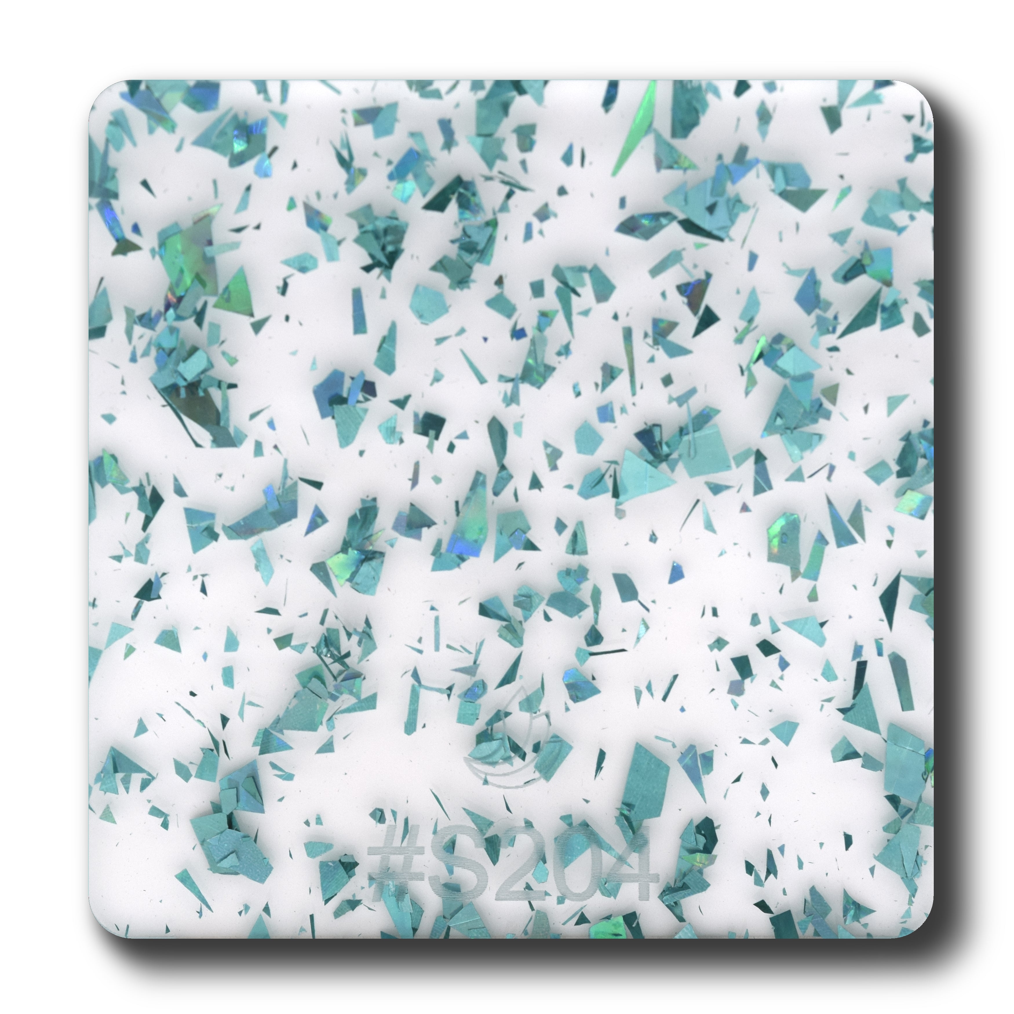 1/8" Holographic Aqua Flakes Acrylic Sheet