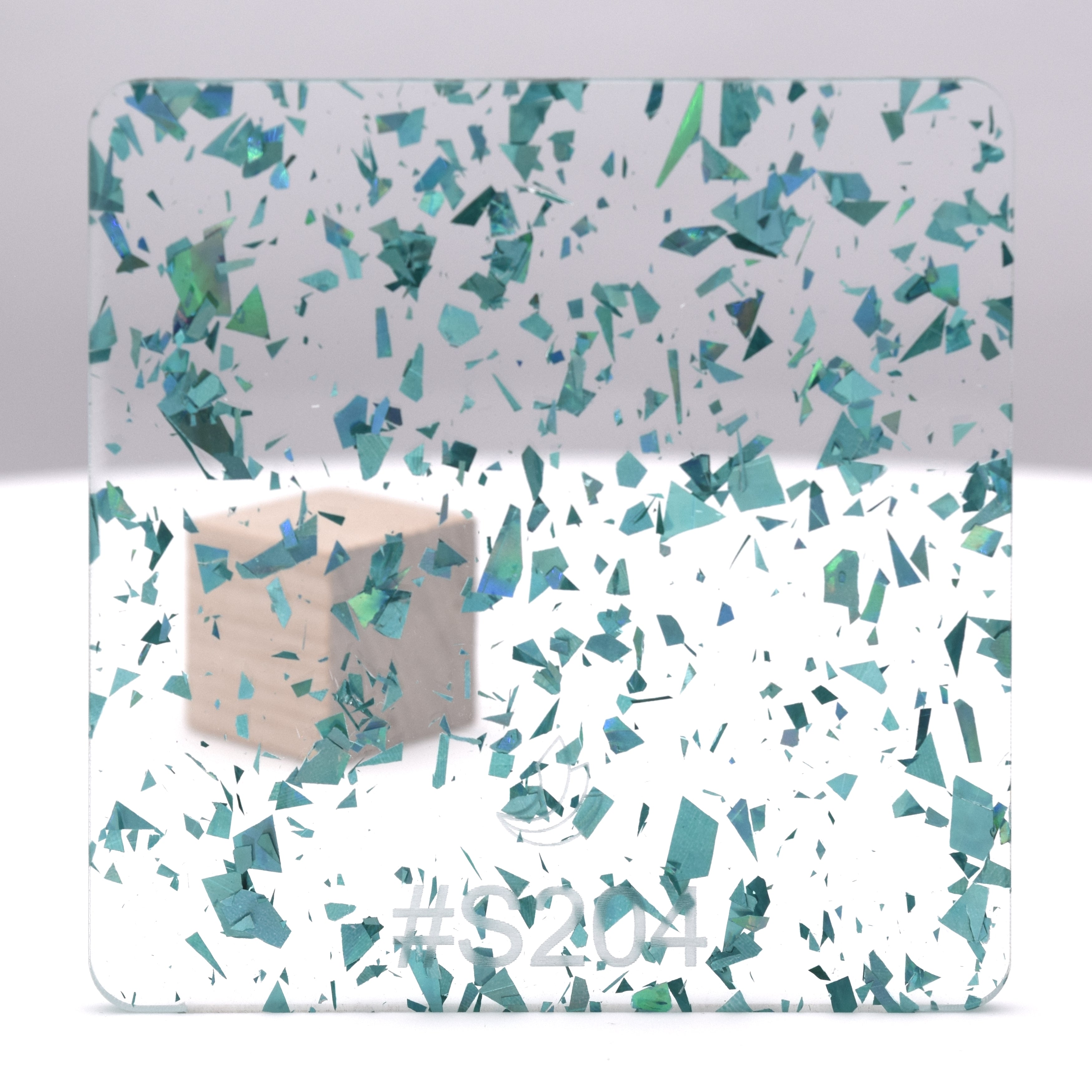 1/8" Holographic Aqua Flakes Acrylic Sheet