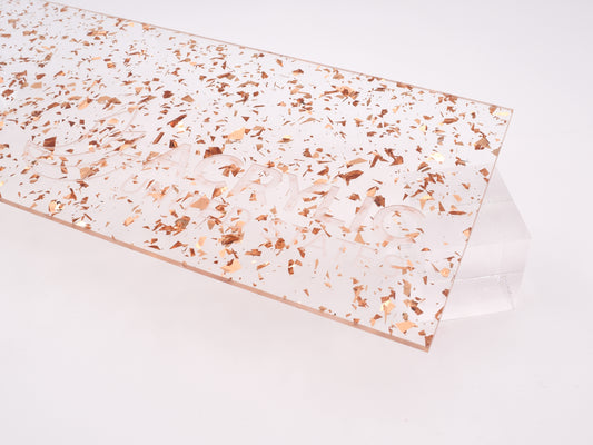 1/8" Holographic Orange Flakes Acrylic Sheet