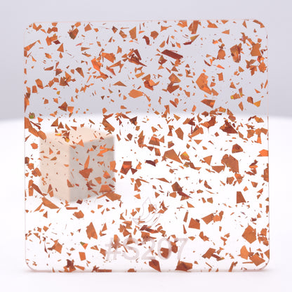 1/8" Holographic Orange Flakes Acrylic Sheet