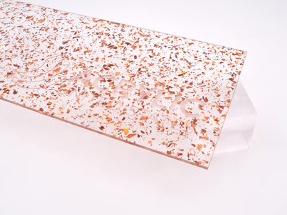 1/8" Holographic Rose Gold Flakes Acrylic Sheet