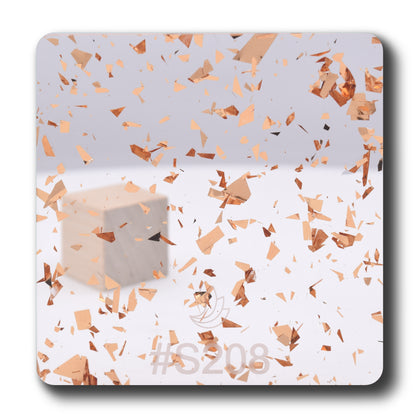 1/8" Holographic Rose Gold Flakes Acrylic Sheet