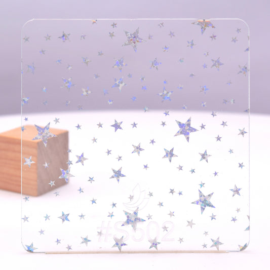 1/8" Holographic Star Rainbow Acrylic Sheet