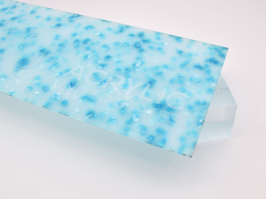 Hoja acrílica holográfica Aqua Flakes de 1/8"