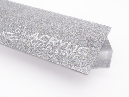 1/8" Silver Rainbow Glitter Two-Sided Acrylic Sheet