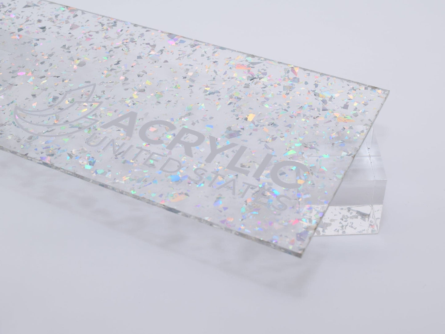 1/8" Holographic Silver Flakes Acrylic Sheet